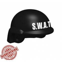Tactical Helmet - Black (white SWAT print)