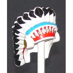 Headdress Indian with Colored Feathers Pattern