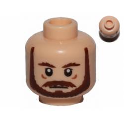 Head Beard with Brown Eyebrows, Moustache and Beard Pattern - Hollow Stud