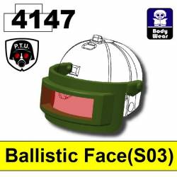 Ballistic Face S03 Tank Green (Red Visor)