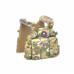 Armor vest LBT 6094 closed holsters, camouflage multicam, round patch