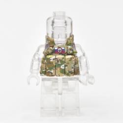 Armored vest LBT 6094 closed holsters, camouflage multicam, Patch Russian flag and skull